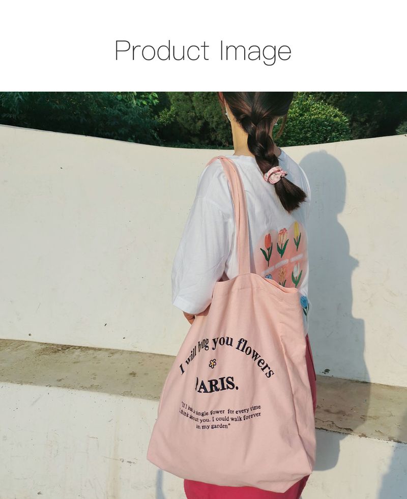 Women's three-dimensional letter embroidered sail large capacity cloth bag_voghion.com