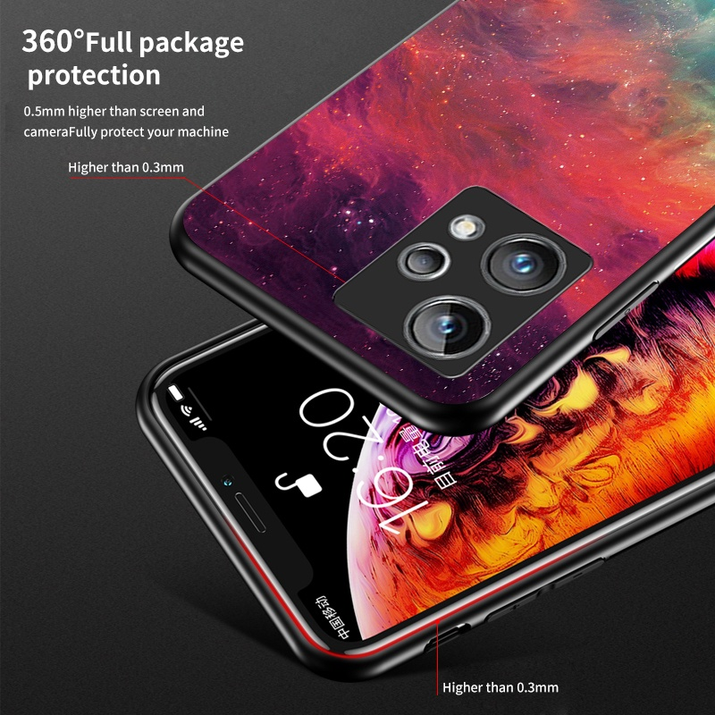 Realme 9 Pro Plus 8 Pro 7 6 Pro 5 3 9i Schutzhülle aus weichem Leder mit Starry Sky-Effekt, nicht reißbar_voghion.com