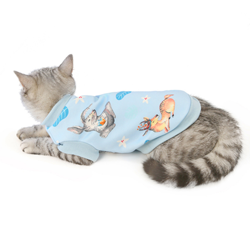 Guangying Autunno Inverno Pet Latte Seta Cartone Animato Maglione Stampato Vestiti Elastici per Cani e Gatti_voghion.com