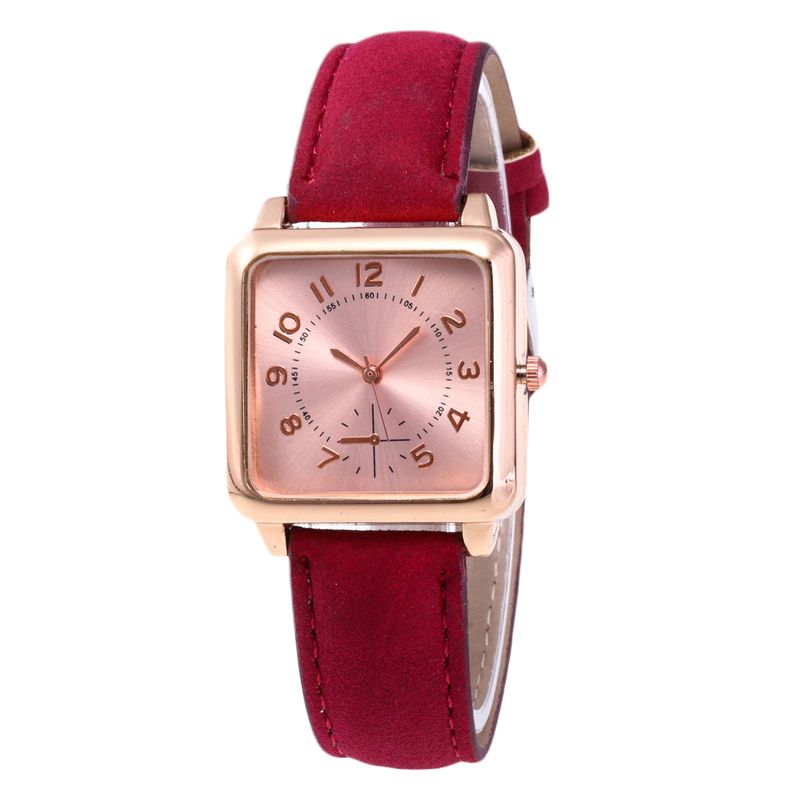 Yamaler orologio da polso analogico al quarzo analogico da donna con cinturino in pelle quadrante quadrato con numeri arabi_voghion.com