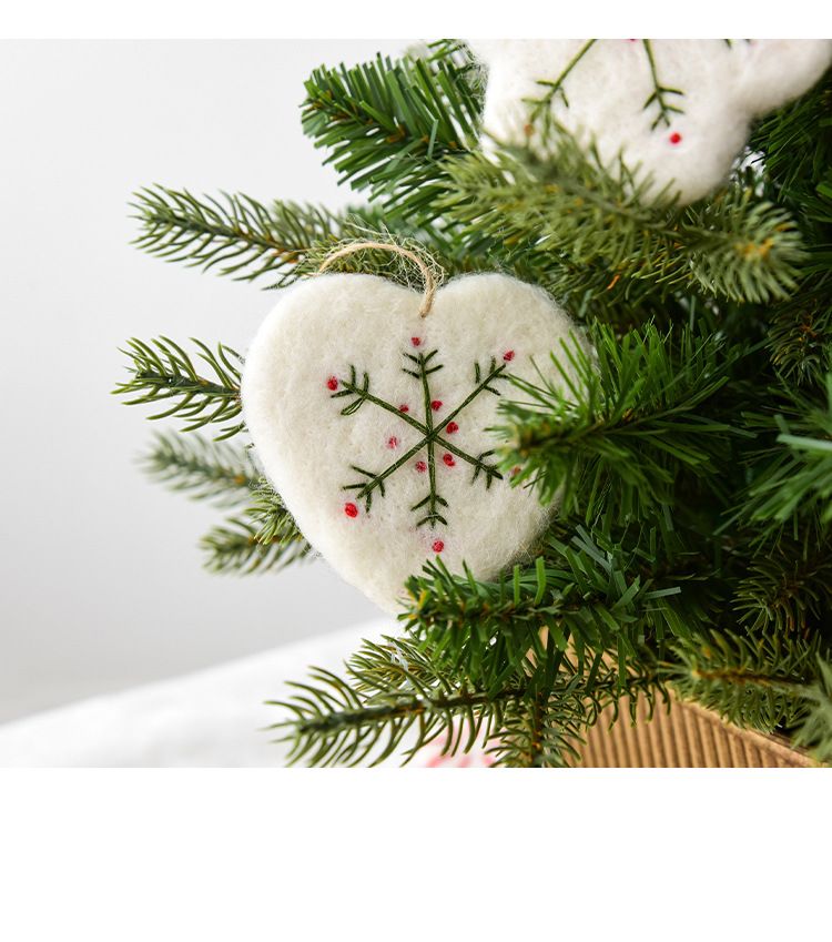 NUCHI Filz-Weihnachtsornamente, Mini-Schneeflocken & Baumschmuck zum Aufhängen, 7 x 8 cm, verschiedene Designs_voghion.com