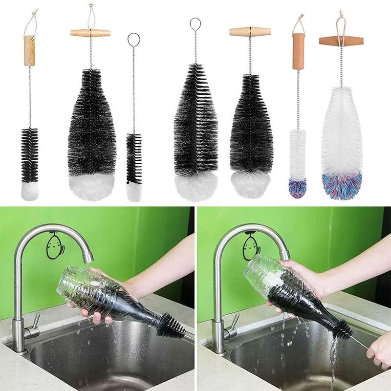 Trinken Weinglas Flasche Tasse Reinigung Soda Stream Flaschen Bürste Mit Buchenholz Griff Glaswaren Gläser Reiniger Küchen Reinigungs Werkzeug_voghion.com