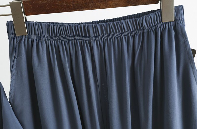 Herrenbekleidung Baumwolle Seide Pyjamas Dünne Kurzarm Anzug Künstliche Home Kleidung Hose Zweiteiliger Anzug_voghion.com