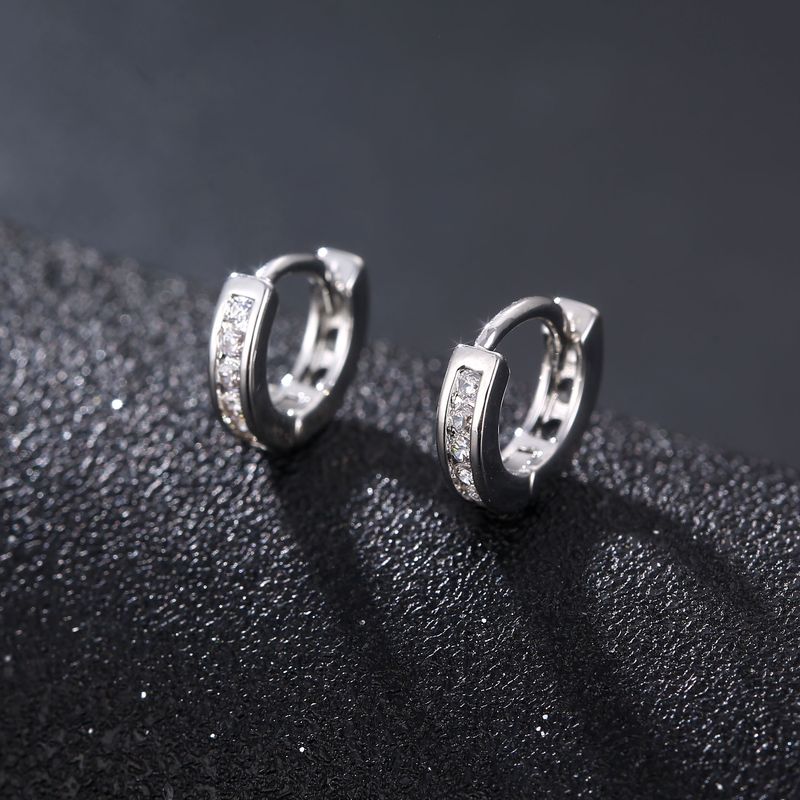 men's jewelry single row ear buckle zircon earrings large, medium and small all-match earrings in stock supply jewelry_voghion.com