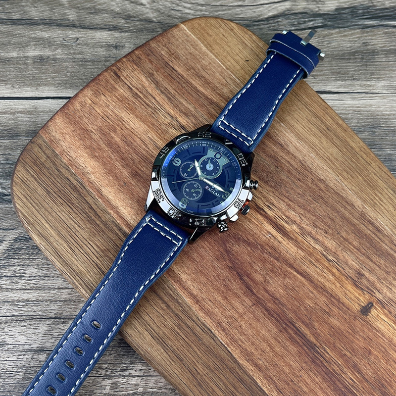 Mode herren trend casual blau licht spiegel große zifferblatt student quarzuhr_voghion.com