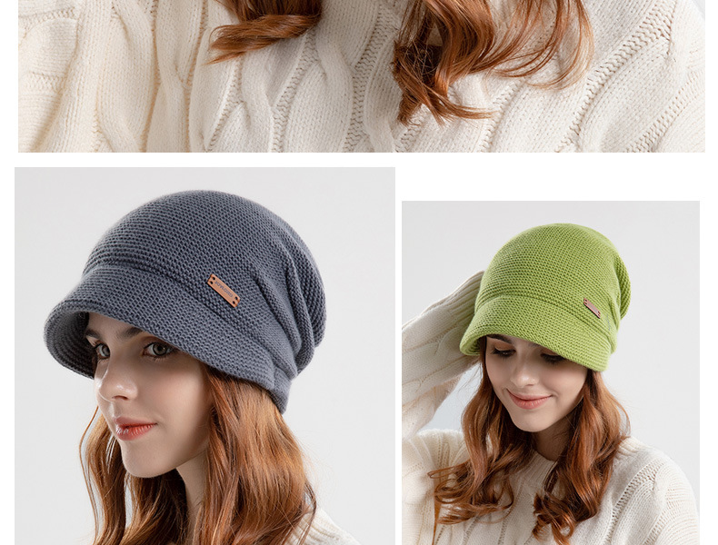 Cappello pile-up in peluche del nuovo inverno 2023 per cappello da donna con copertura termica per esterni con tesa larga, protezione piccola per viso e orecchie, cappello postpartum alla moda_voghion.com