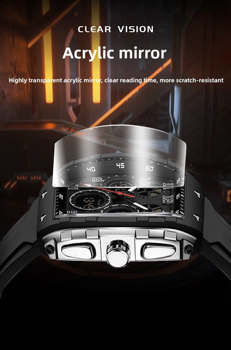 Montre homme Sanda Live électronique numérique multifonction tendance en silicone étanche avec réveil, best-seller_voghion.com