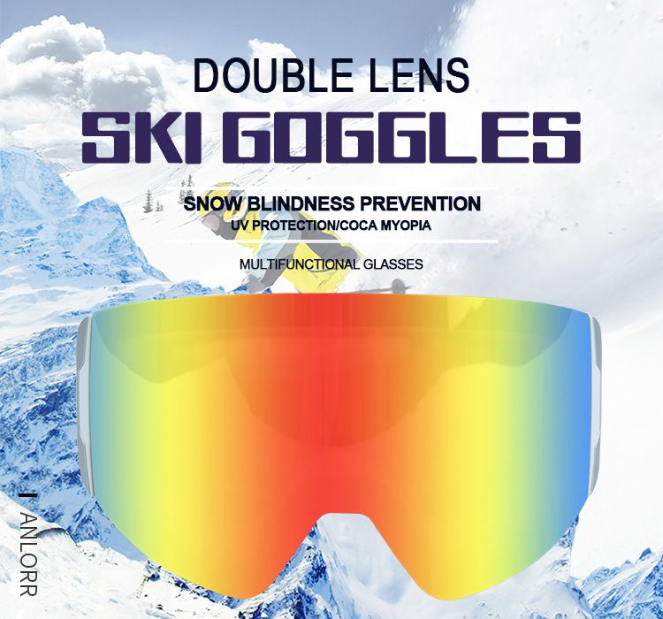 Occhiali da sci magnetici per esterni con doppia nebbia colorata ad alta definizione e anti UV per adulti_voghion.com