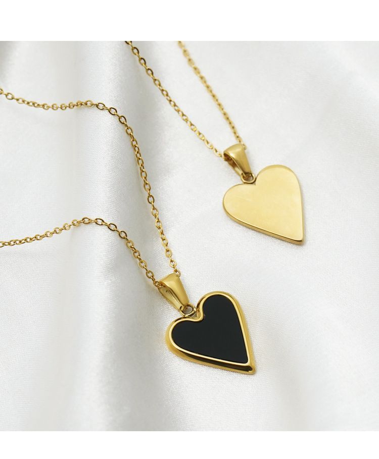 Simple Ins Cold Style Clavicle Chain Love Necklace Female Niche Design Enamel Pendant Light Luxury Retro_voghion.com