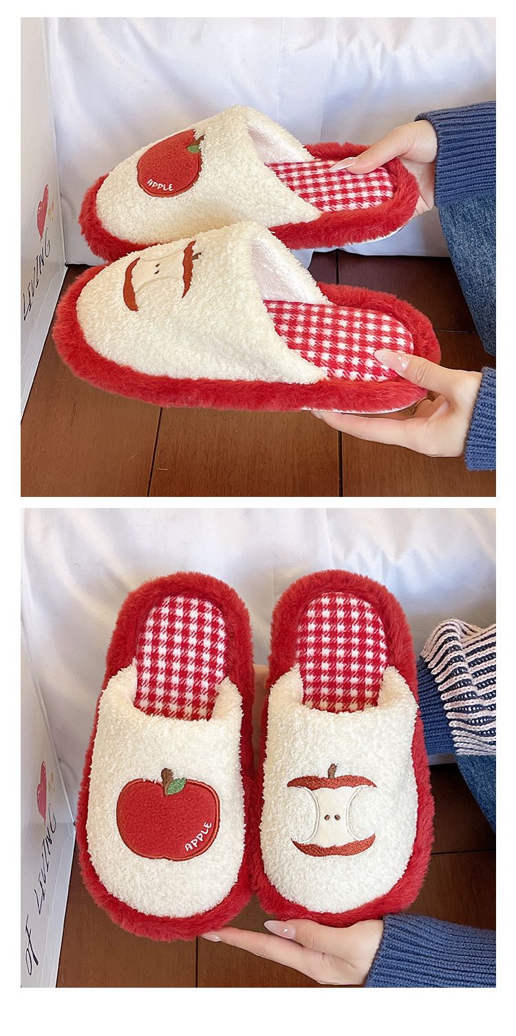 Zees Cartoon Cotton, Sapatos de maternidade quentes de pelúcia arco-íris para uso interno no outono e inverno, pantufas de casal com forro de lã para_voghion.com