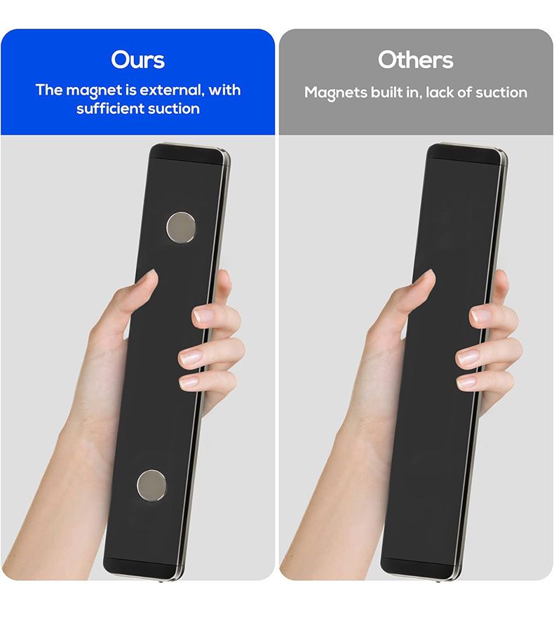 Smart Motion Sensor LED Strip Light - Rechargeable Wireless Cabinet Lighting, 20cm/40cm Dimmable Night Light PC Cover (Warm White/Matte Black)_voghion.com