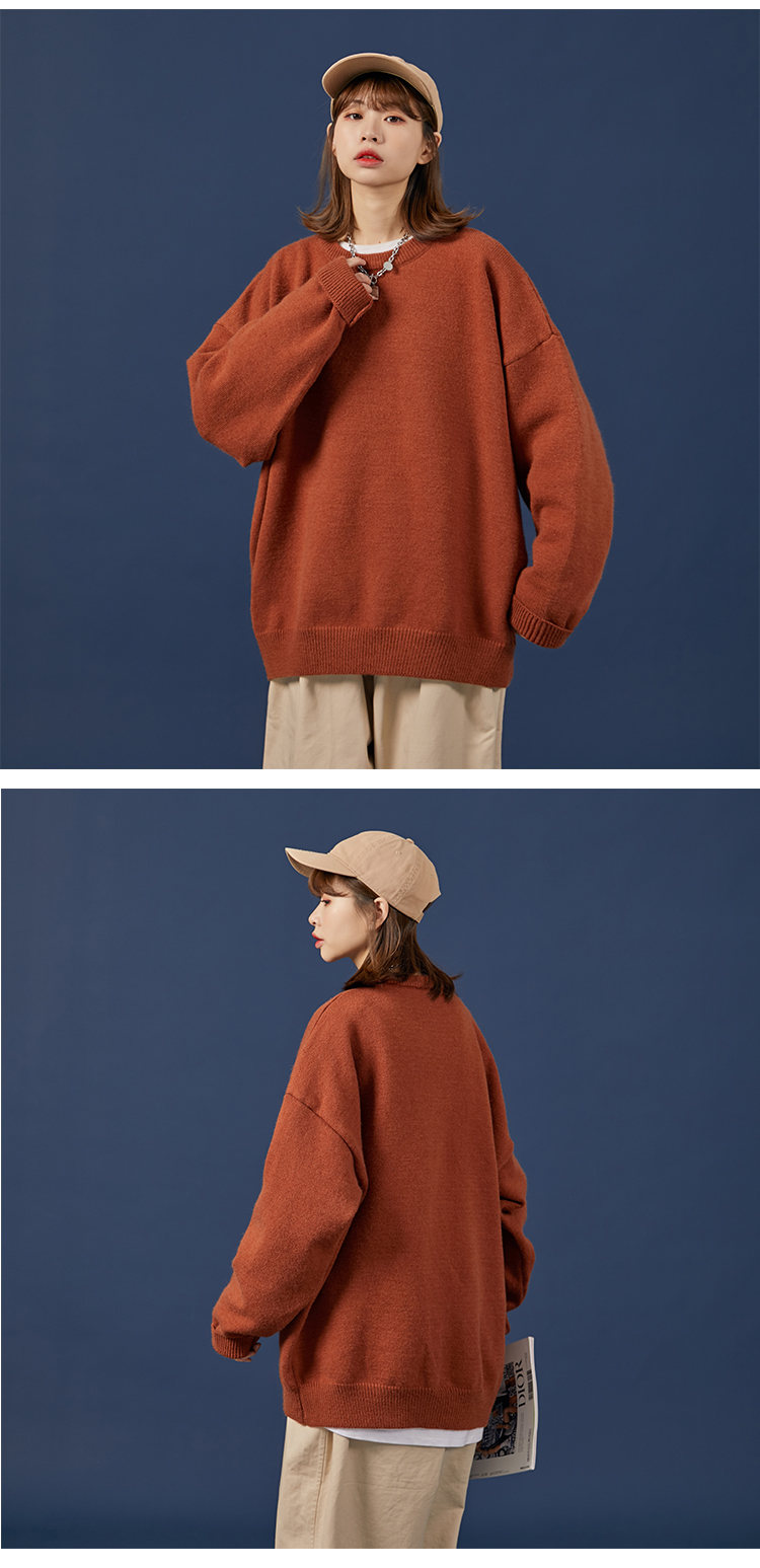 1. Nueva chaqueta de hombre de color sólido con tendencia neutra informal y suelta para parejas 7979P45 felpa P55_voghion.com