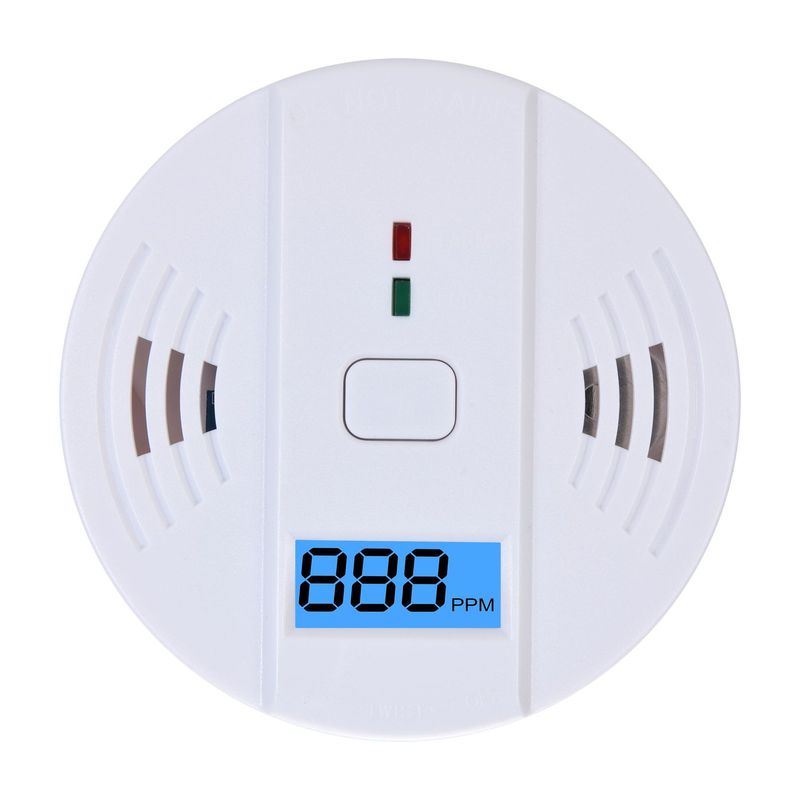 Digital CO Detector Alarm With LCD Display, 0-999ppm Range, Battery-Powered, Wall-Mounted Carbon Monoxide Monitor For Home & Office Safety_voghion.com