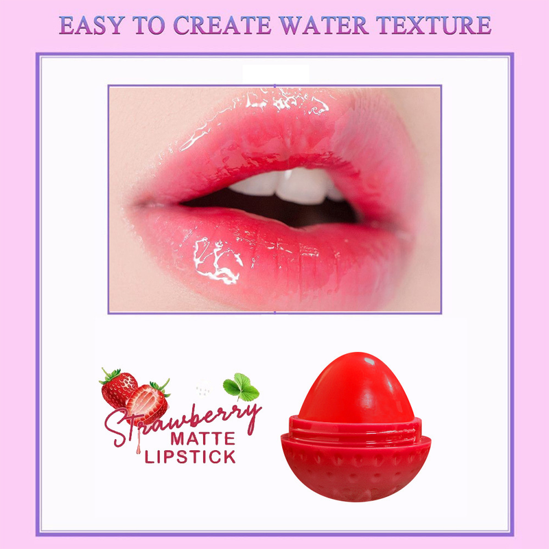 Mlundo aardbei hydraterende lippenstift, fruitige lipkleurmake-up_voghion.com