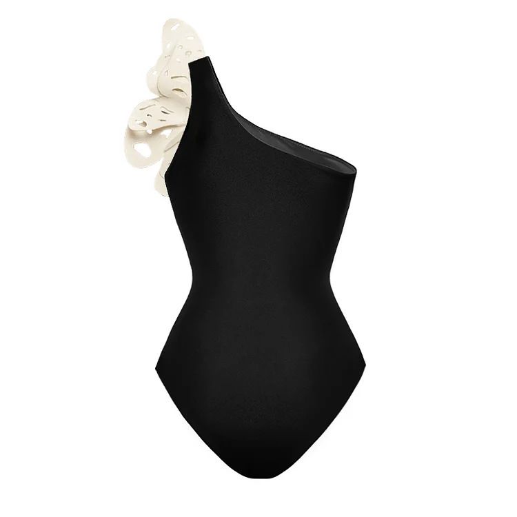 Frauen 3D hohl schmetterling dekoration ein-schulter einteiliges badeanzug anzug frauen kreuz-grenze heißer stil_voghion.com