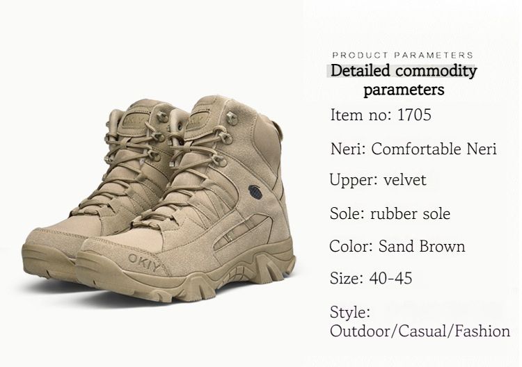 Bottes de combat d'entraînement de sports de plein air Bottes de randonnée tactiques respirantes et confortables pour hommes et femmes_voghion.com