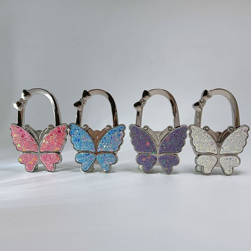 Glittering Butterfly Bag Hook - Stylish & Decorative Alloy Bag Accessory With Multiple Color Options Hook Bag Hook Bag Hardware Crafts_voghion.com