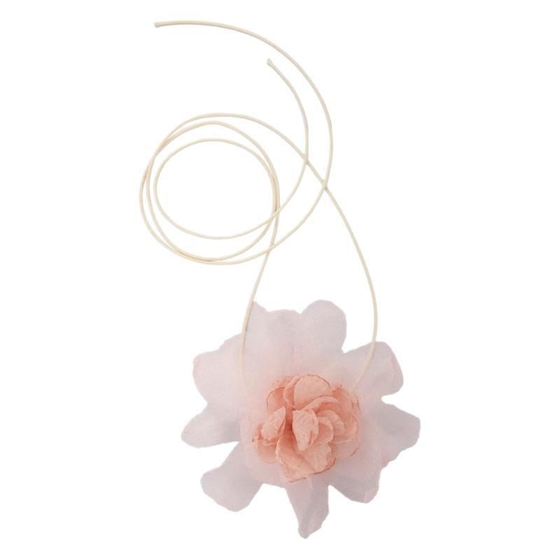 Collana con ciondolo a forma di fiore Super Fairy Atmosphere per donna, con catena a clavicola e nastro, girocollo Dopamine_voghion.com