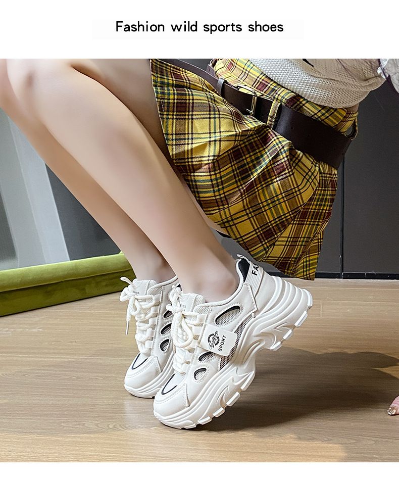 Ins koreansk version New Dad For Women 2025 Forår Student Sports Løbesko med tyk sål og øget_voghion.com