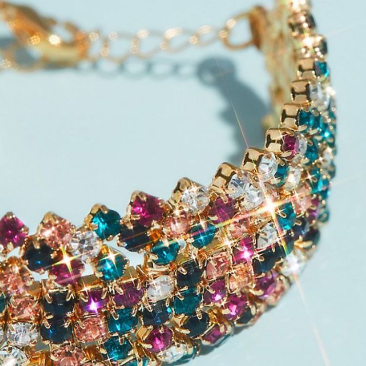 Hot Sale Colorful Round Crystal Bracelet Women's Geometric Bracelet High Quality Bracelet_voghion.com