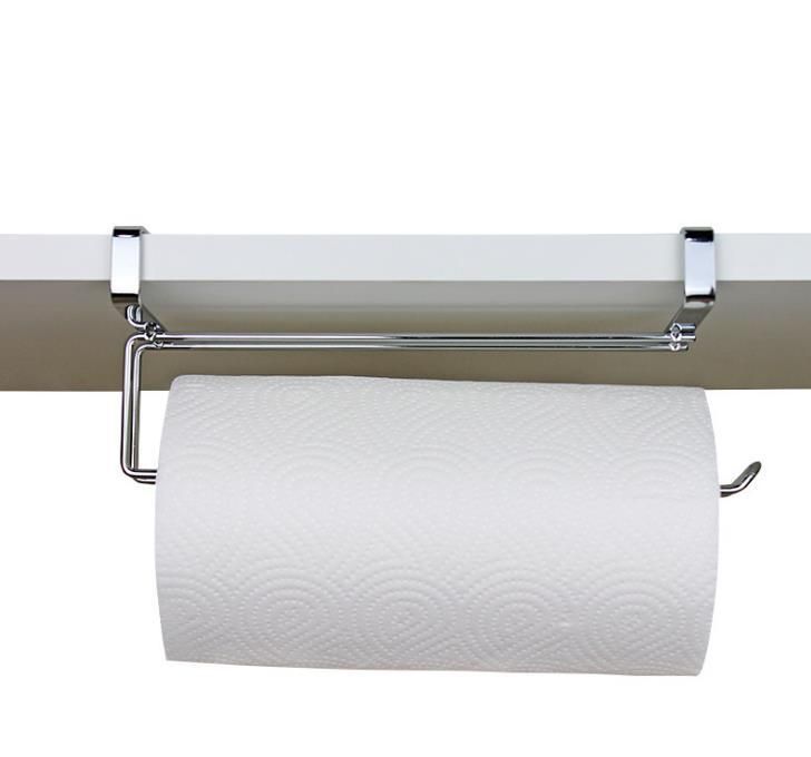 An der Rückseite der Küchenschranktür montierter Taschentuchhalter, nahtloser, nagelfreier Papierrollenhalter, Organisation des Aufbewahrungsregals, Toilettenpapierhalter_voghion.com