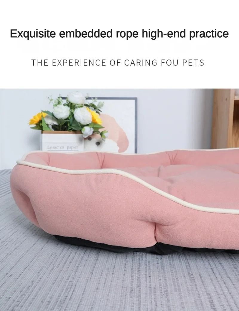 Haustierbetten für Hunde, Hundebett für Zuhause, großes Hundehüttenzubehör, waschbar, großes Bettzubehör, Plüschmatte, Zubehör, Unterlage, Bettwäsche_voghion.com