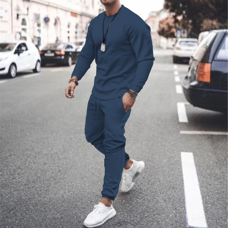 Traje deportivo informal de manga larga multicolor de moda para hombre_voghion.com