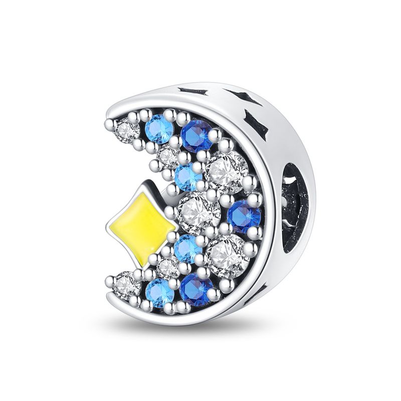 Gioielli da donna, pendenti con perline luminose a forma di stella e luna, in argento placcato rame bianco, nuovi accessori_voghion.com