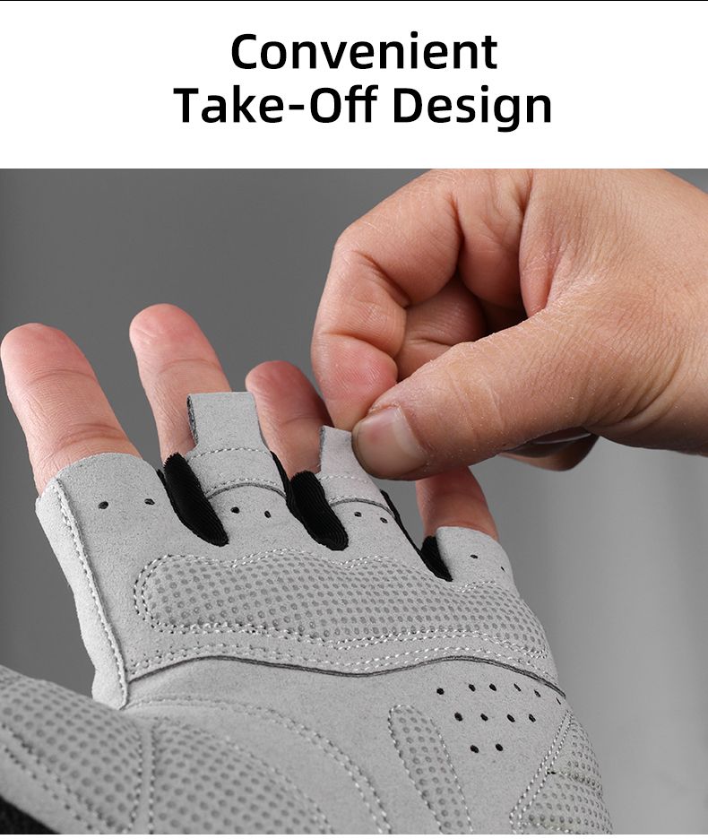 Gants de cyclisme ROCKBROS, mi-doigts, antichoc, respirants, VTT, vélo de montagne, gants de sport, hommes et femmes, gants courts_voghion.com