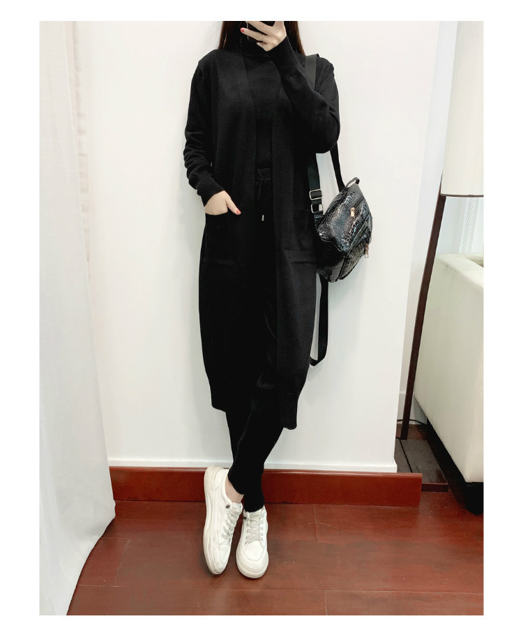 Fashionable Temperament Suit For Women; Casual Knitted Cardigan Vest And Trousers Three-piece Set._voghion.com