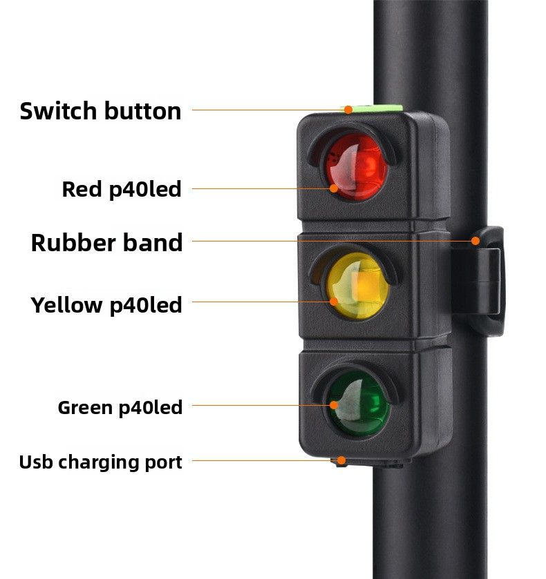 Neu Fahrrad Tri-Farbe Chanin LED Kreative Schwanz Liht Typ-C Charin Rot Gelb Grün Niht Ridin Lon Batterie_voghion.com