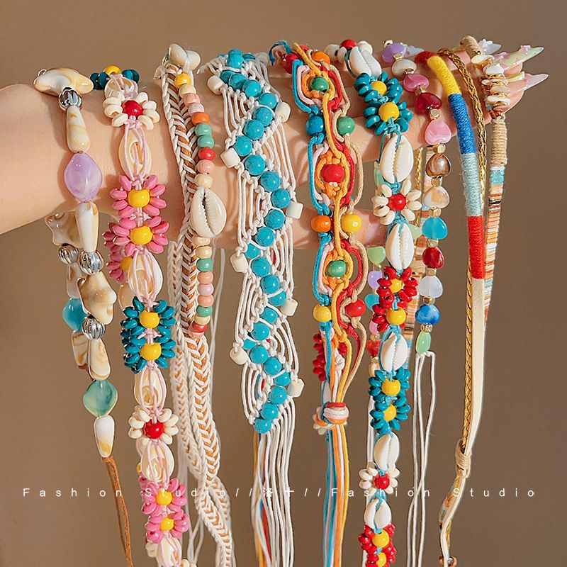 Handgewebte Kette im Boho-Stil für Damen, Gürtel im Ethno-Stil, exklusives Accessoire für die Taille_voghion.com