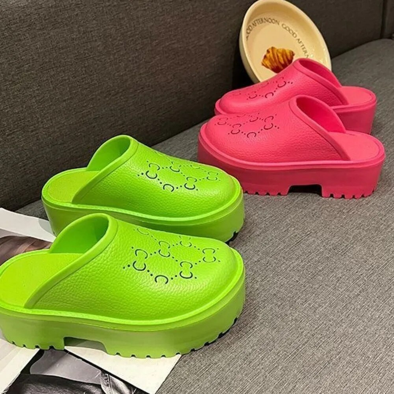Baotou-Hausschuhe aus EVA für Damen im Sommer, modische und süße Biskuit-Absätze, rutschfeste Hausschuhe für den Heimgebrauch, faule, dicke Sohlen_voghion.com
