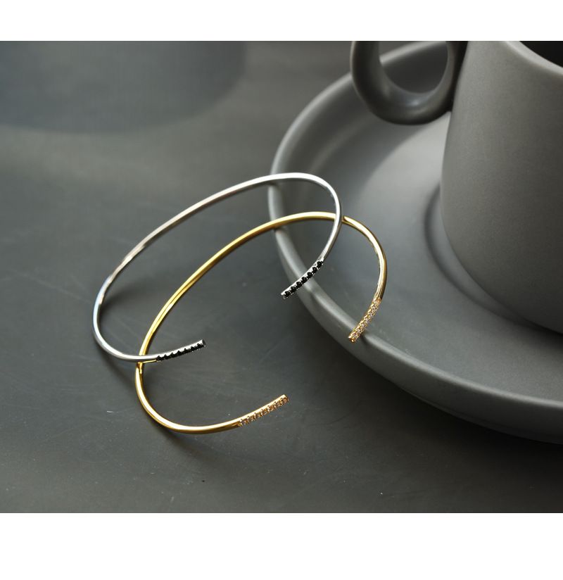 Einfacht oppent Zirkon Bracelet Ins Fraen vergoldet Diamant Dënn Bracelet Verstellbar Accessoiren_voghion.com