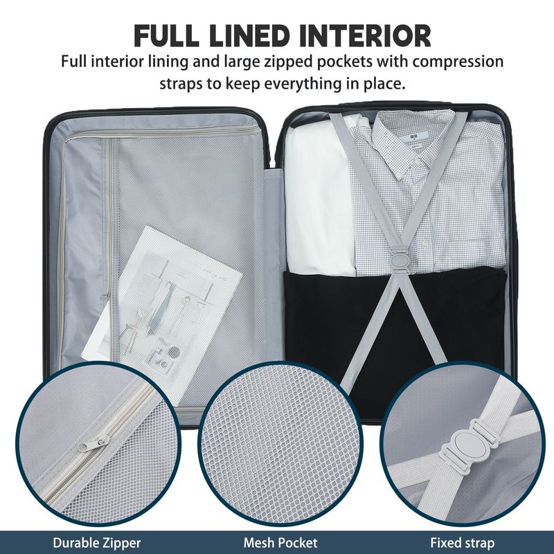 3-Piece Hardshell Travel Luggage Set With TSA Lock & Double Spinner Wheels, Large Capacity Rolling Cases For Family Travel & Business Trip, Lightweight Expandable Suitcases_voghion.com