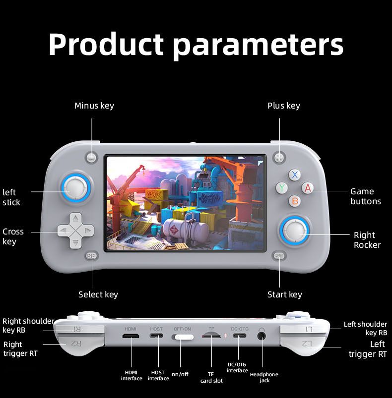 Console de jeu portable HD XF43 4,3 pouces - Émulateur PS1/PSP avec jeux d'arcade et sortie TV_voghion.com