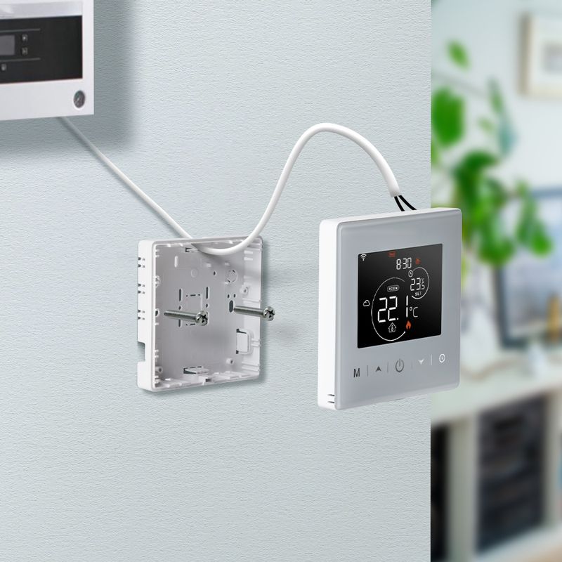 Baterijos miltelių kambario temperatūros valdiklis „Tuya Smart WiFi“ termostatas dujiniam katilui, veikiantis su „Alxa Google“_voghion.com