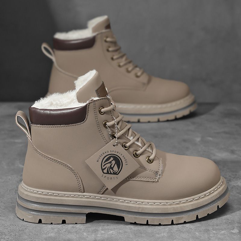 Martin 2025 Autunno Nuovo foderato in pile ispessito all'aperto lavoro stile britannico stivali gialli scarpe da uomo_voghion.com