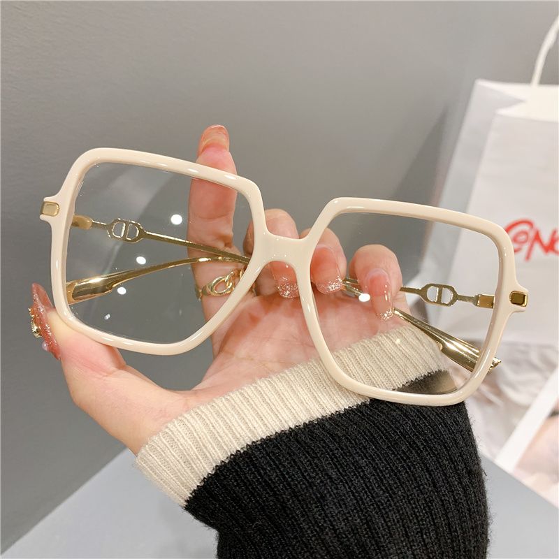 Fashion Fashion Oversized Square Eyewear Retro Women's Anti-blue Light Bloking Metal Frame Gla Trend Optical Computer_voghion.com