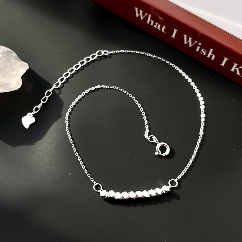 Linha Fragment S Prata Pura Design Irregular Quadrado Corte Tornozeleira Estudante Melhor Acessório_voghion.com