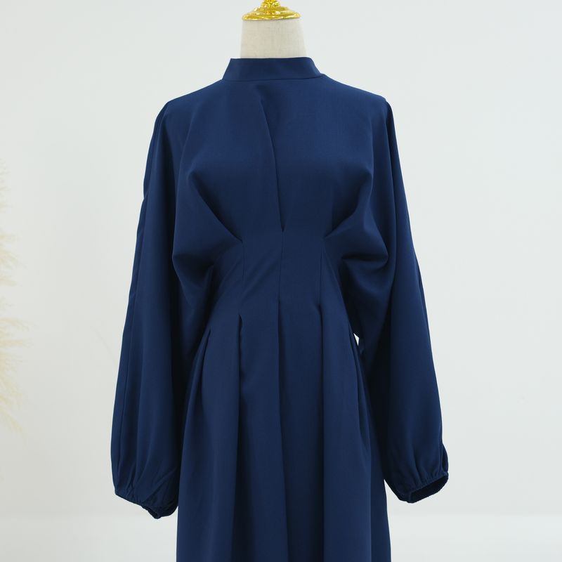 Abbigliamento donna Medio Oriente Turchia Dubai Abito tinta unita con maniche a palloncino Lr728_voghion.com