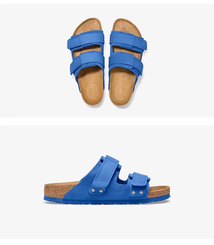 Genuine Leather Cork Sandals Outdoor Suede Summer New Shoes Velcro Strap Slip-On Unisex_voghion.com