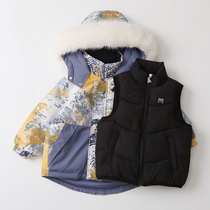 Kids' Waterproof Ski Suit Set – Insulated Winter Snowsuit With Detachable Hood (90-120cm) – Windproof 3-Piece Snow Outfit For Boys_voghion.com