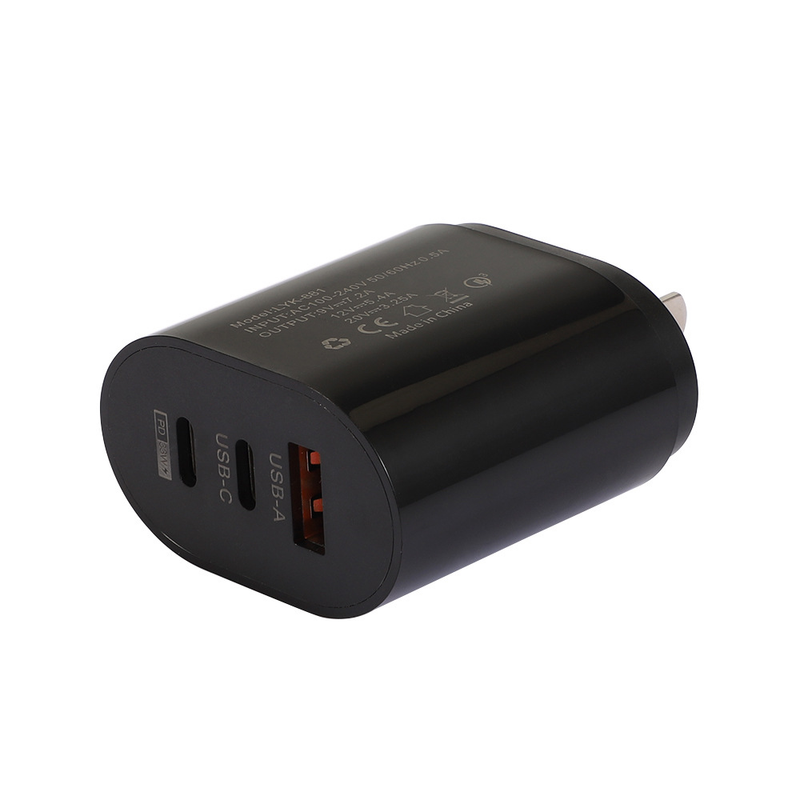Type-C mobiele telefoonoplader 2A USB+2PD multipoort Amerikaanse en Europese reisoplaadkop_voghion.com