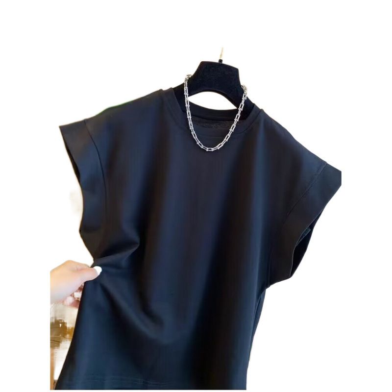 Geschikt voor alle seizoenen Amerikaanse stijl Niche Dopamine T-shirt Trendy merk High Street Vibe Mouwloos Heren Zomerontwerp Sense Couple_voghion.com