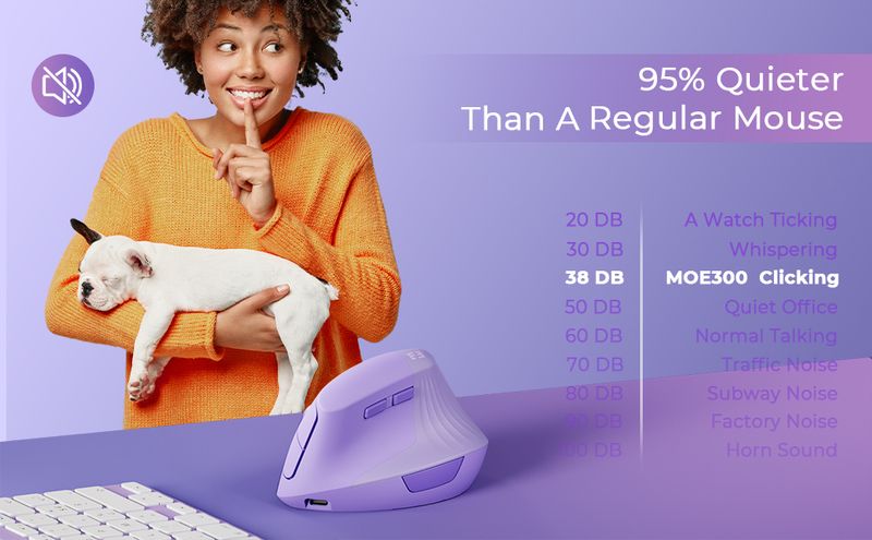 Souris verticale sans fil ergonomique rechargeable Seenda pour livres, tablettes, ordinateurs portables, PC_voghion.com