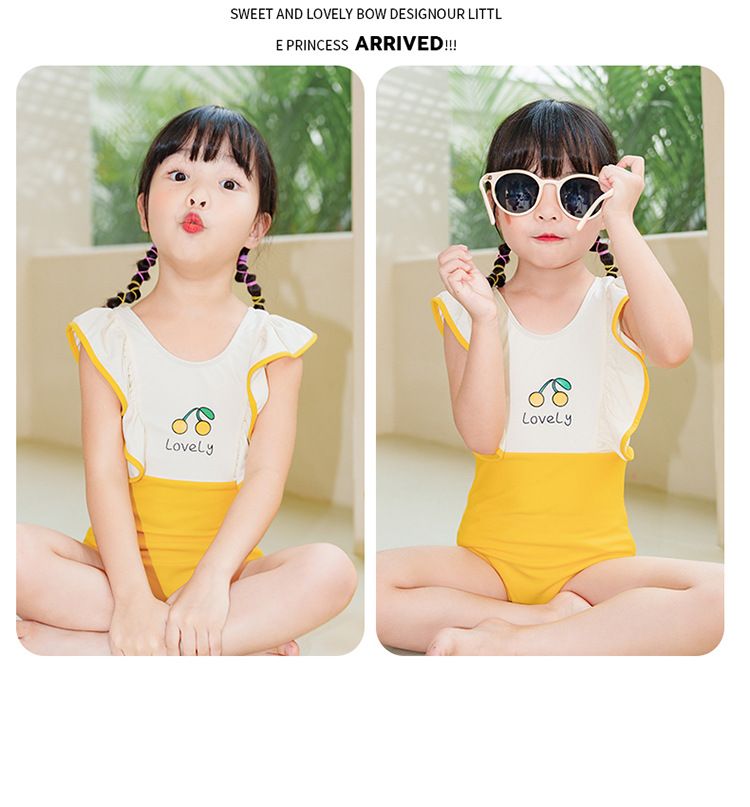 Vêtements pour bébé, maillot de bain une pièce pour enfants, maillot de bain mignon cerise en petit enfant, maillot de bain pour bébé fille_voghion.com