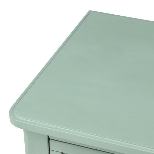 TREXM Narrow Console Table, Slim Sofa Table With Three Storage Drawers And Bottom Shelf For Living Room, Easy Assembly (Retro Blue)_voghion.com