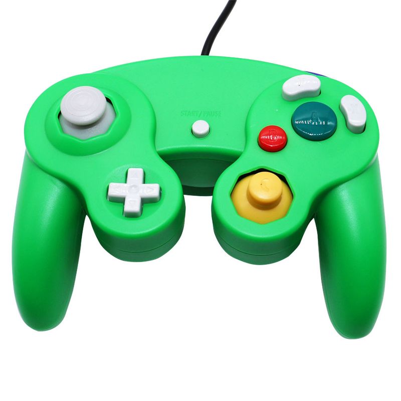 Game Single Three Point Blue Black White Silver GameCube Controller NGC Wired Console_voghion.com
