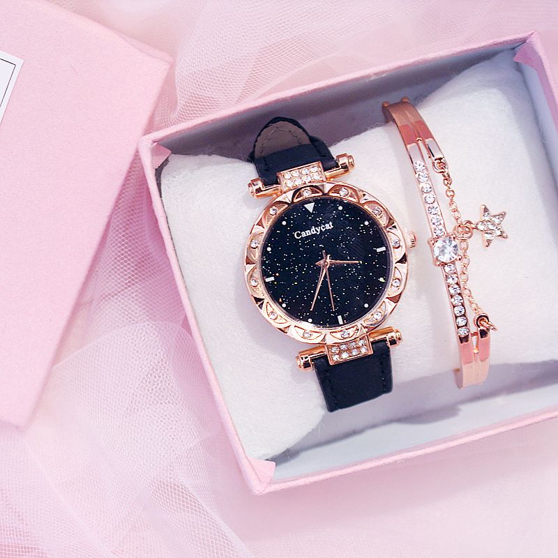 Starry Sky Watch Women's Fashion Trend Simple Women's Watch Student Two-piece Gift Watch Daily Commuter Casual Birthday Valentine's Day Gift_voghion.com